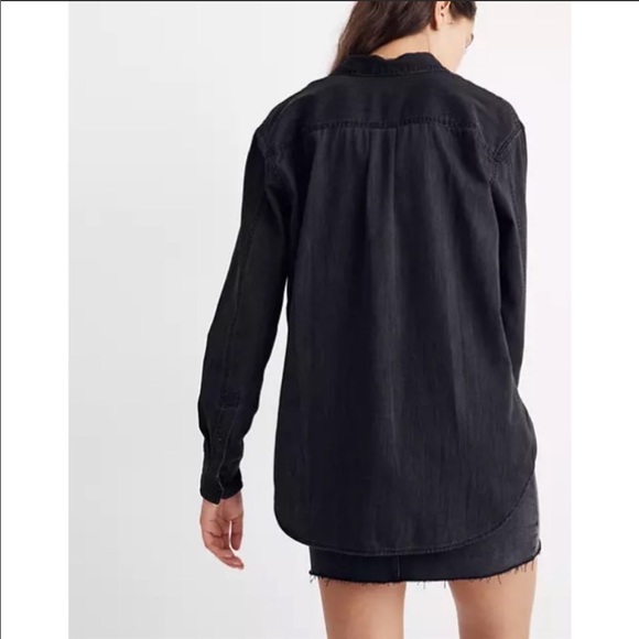 📌  Madewell Denim Oversized Ex-Boyfriend Shirt - Picture 6 of 6